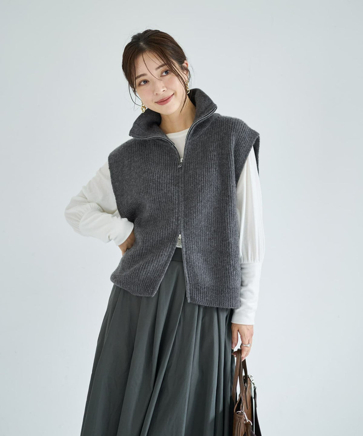 着用イメージ 166cm グレー