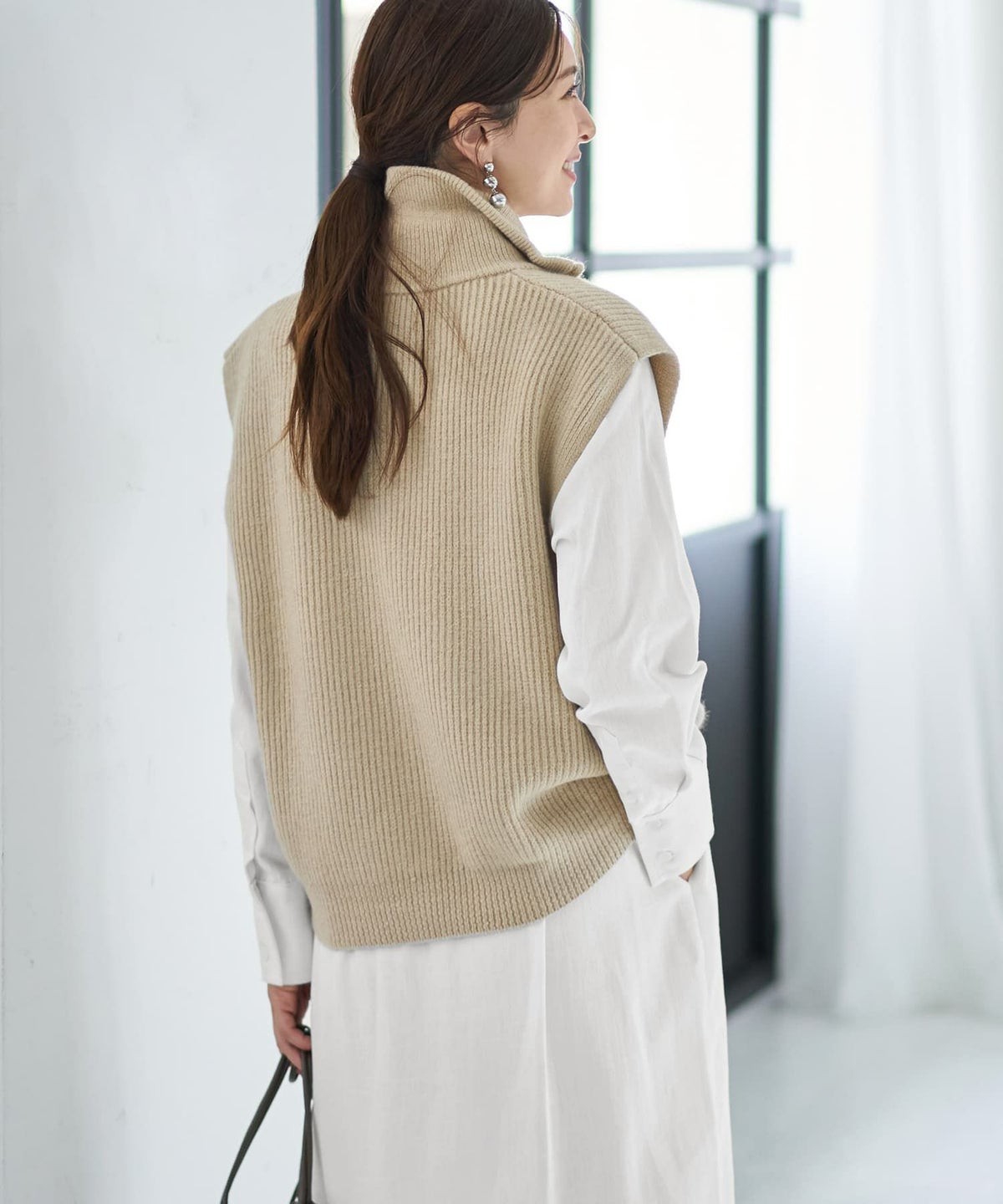 着用イメージ 166cm ライトベージュ
