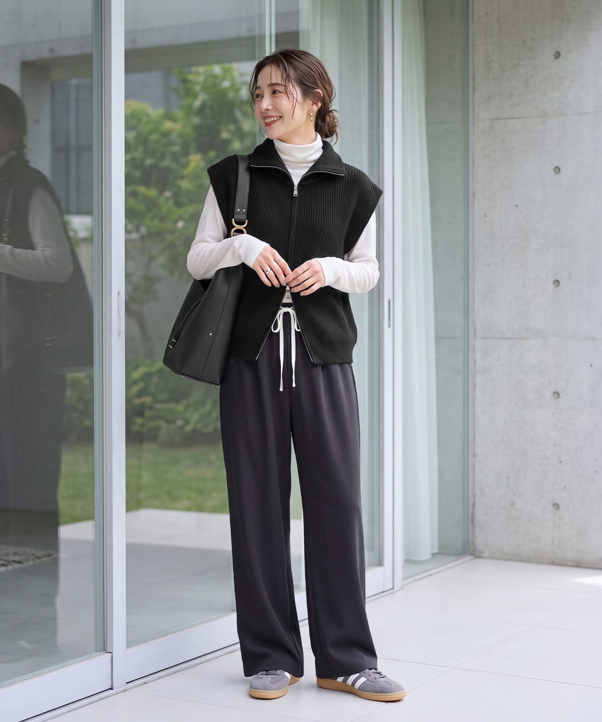 着用イメージ 163cm ブラック