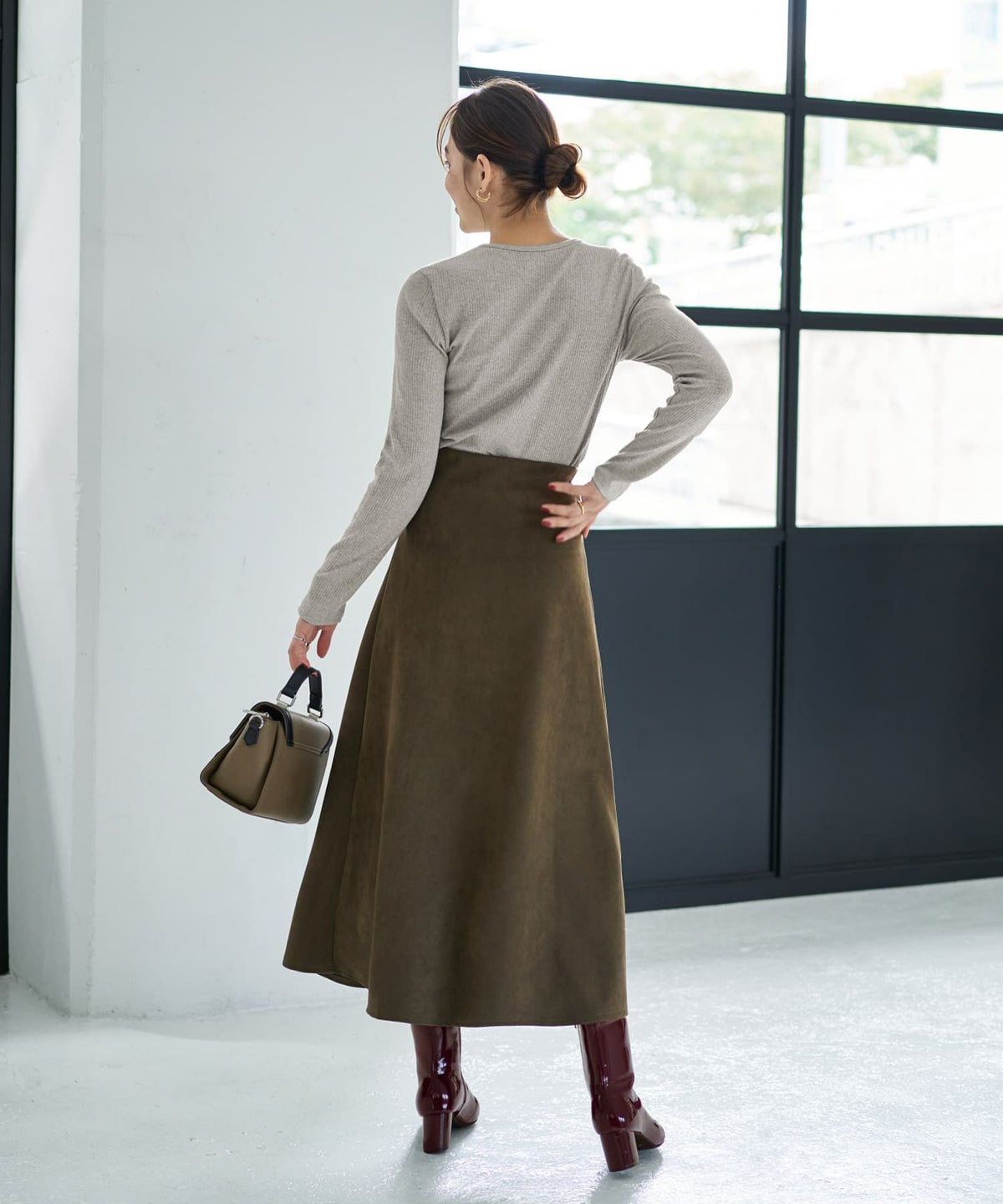 着用イメージ 167cm ライトグレー