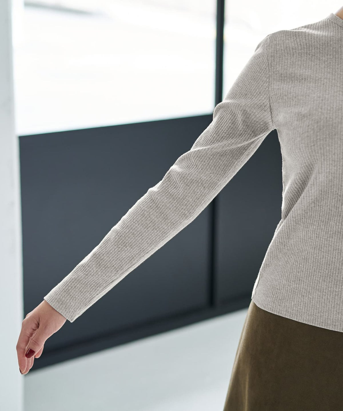 着用イメージ 167cm ライトグレー