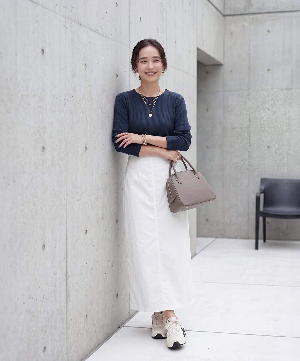 着用イメージ 163cm ネイビー