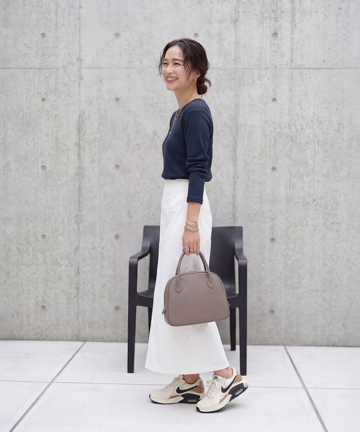 着用イメージ 163cm ネイビー