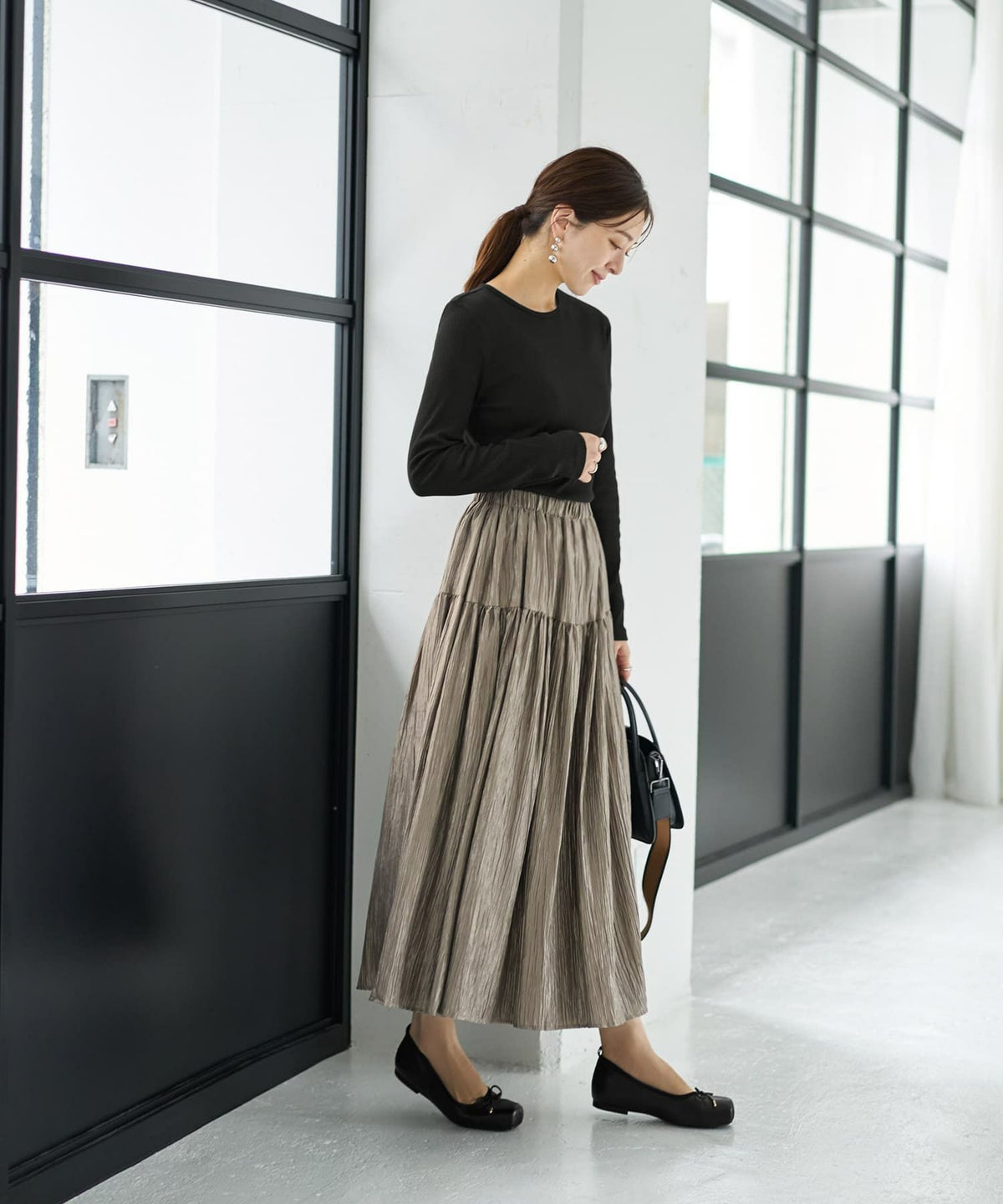 着用イメージ 166cm ブラック