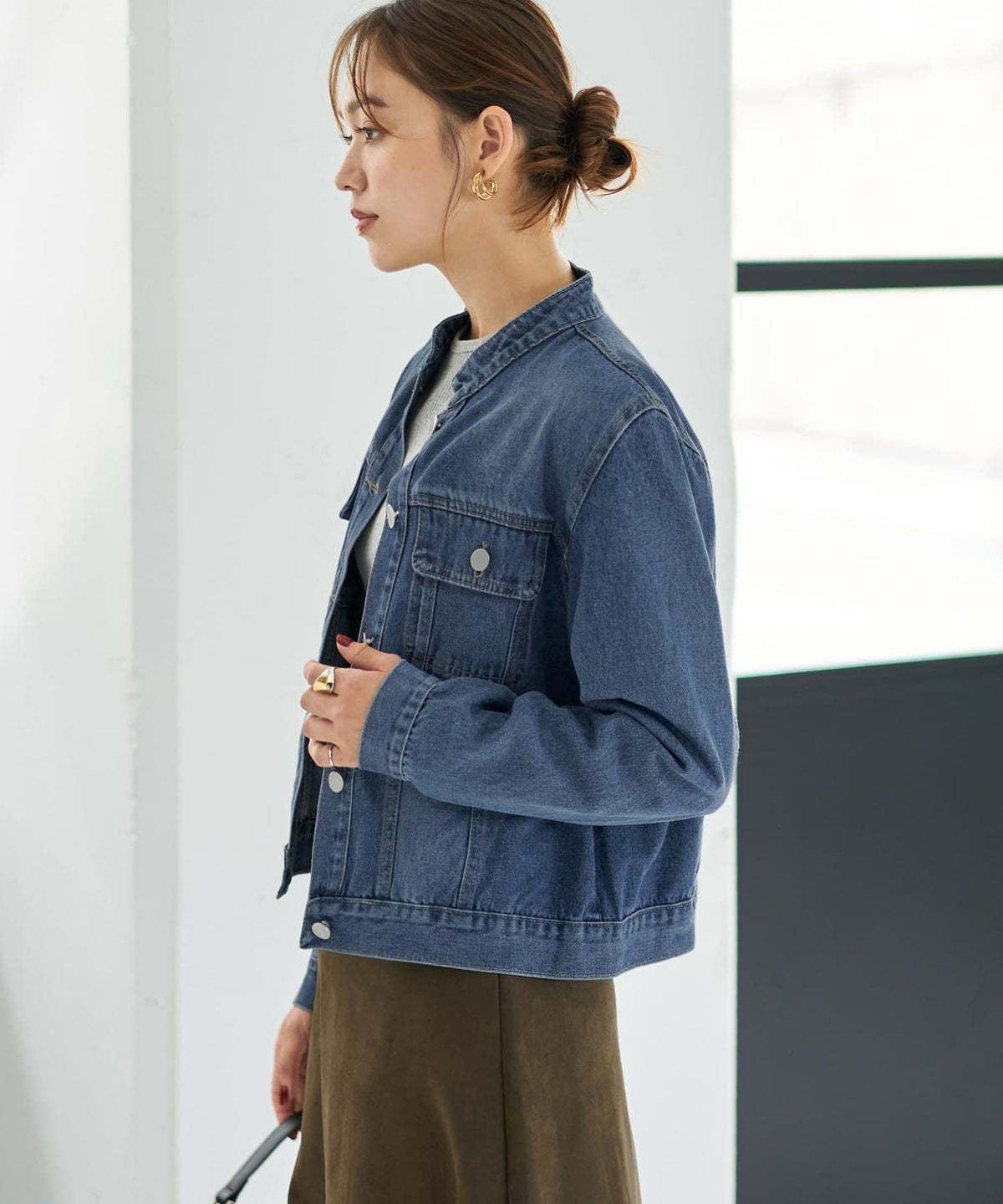 着用イメージ 167cm ブルー 