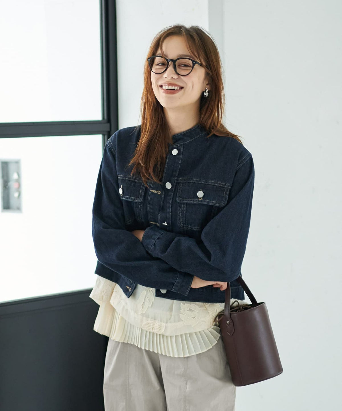 着用イメージ 167cm ネイビー