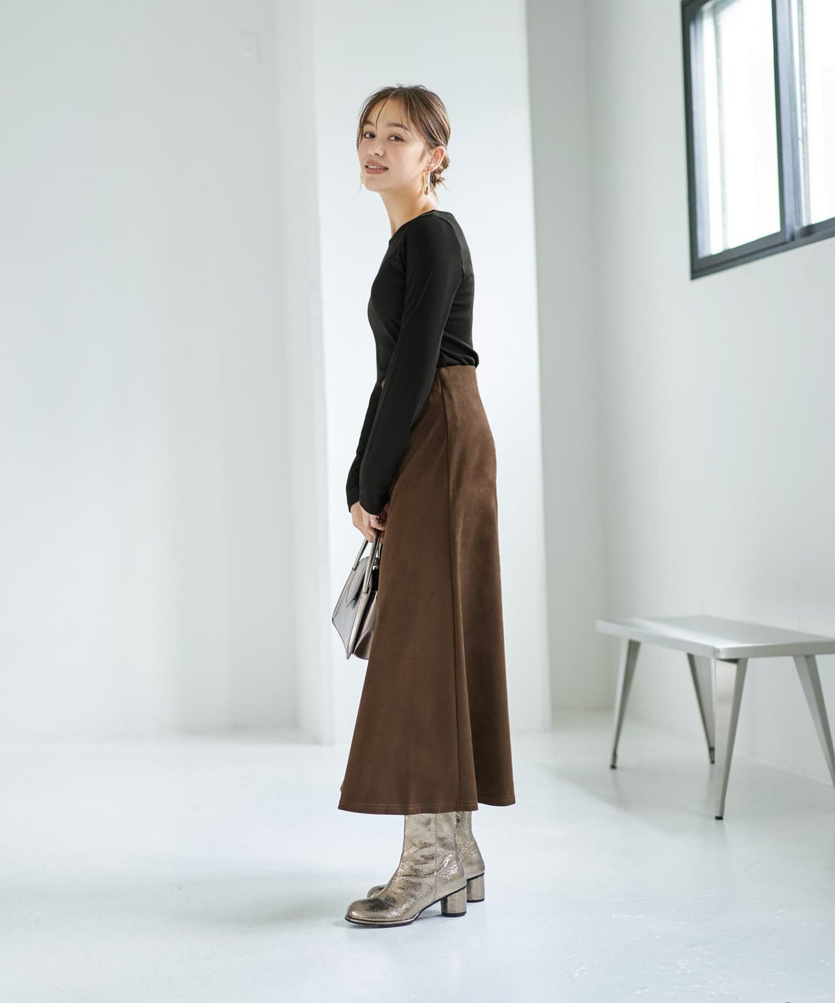 着用イメージ 167cm ブラウン Mサイズ