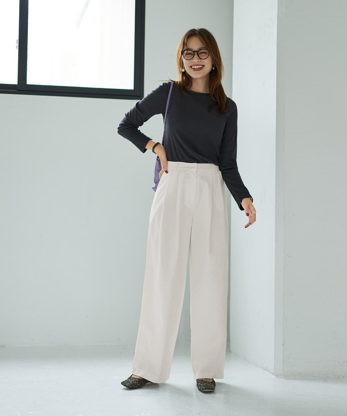 着用イメージ 167cm チャコール