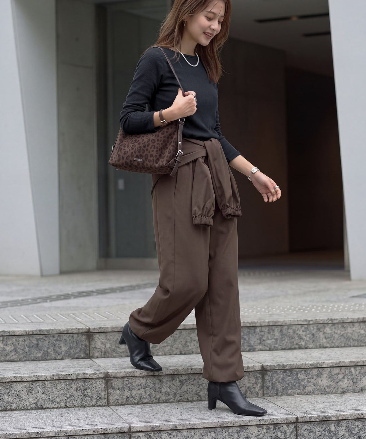 着用イメージ 163cm チャコール