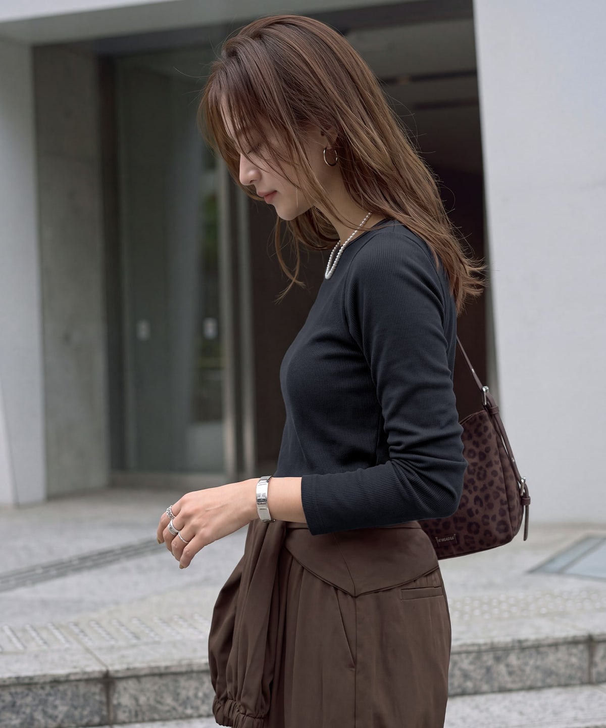着用イメージ 163cm チャコール