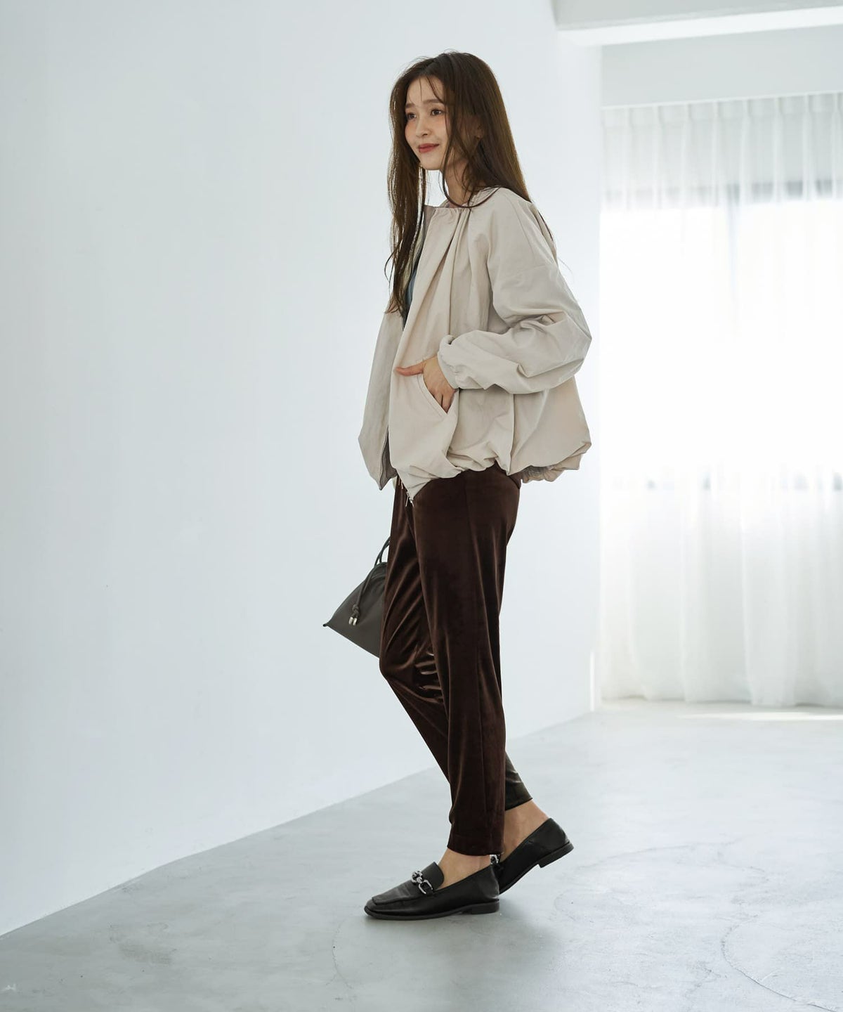 着用イメージ 166cm エクリュベージュ