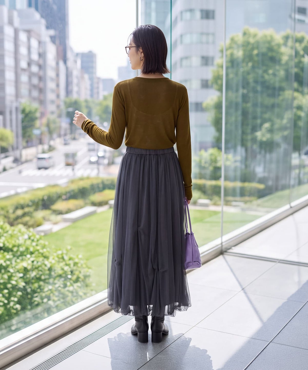 着用イメージ 163cm イエローカーキ
