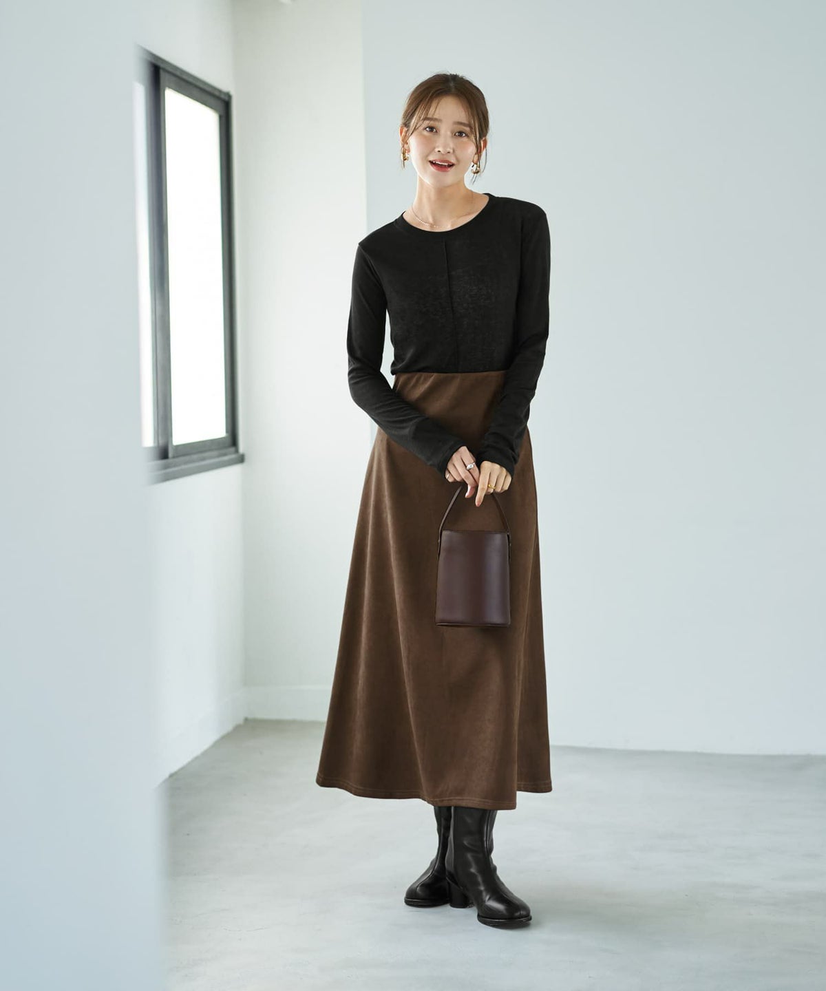 着用イメージ 166cm ブラック