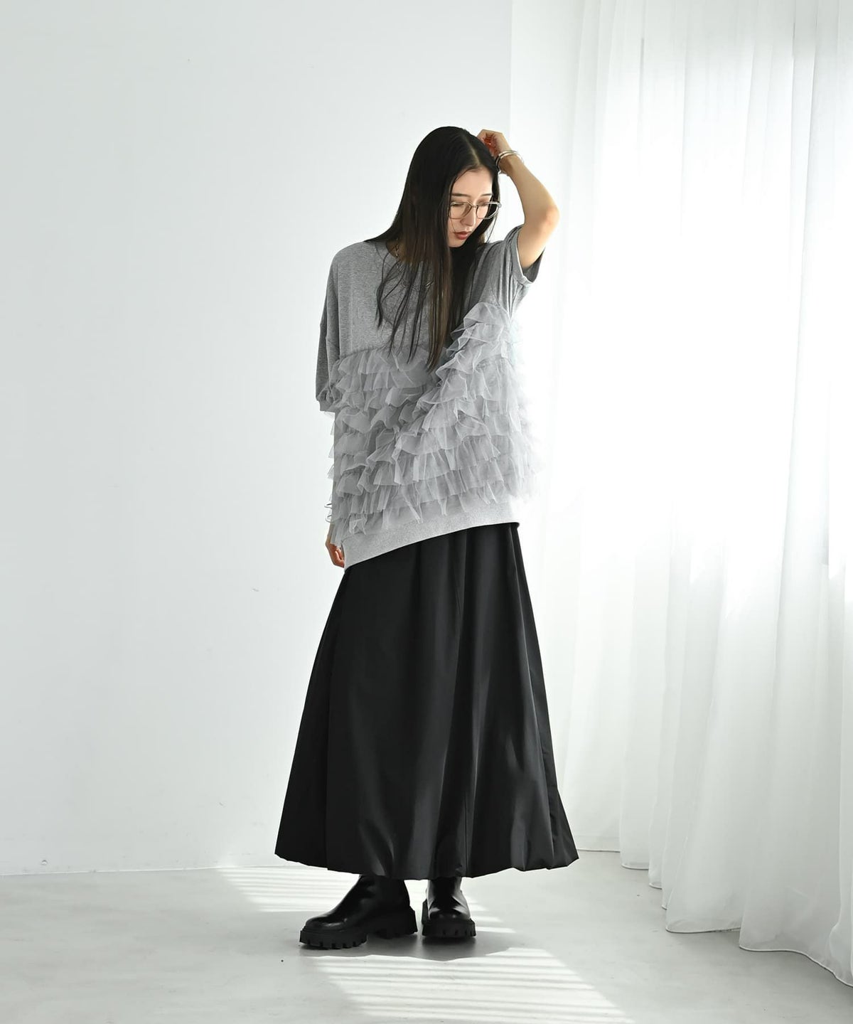 着用イメージ 169cm グレー