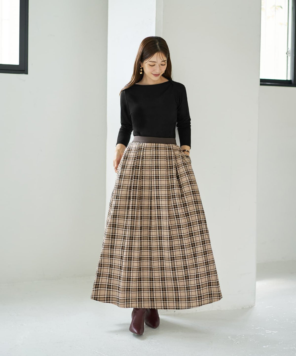 着用イメージ 166cm ベージュミックス 02サイズ