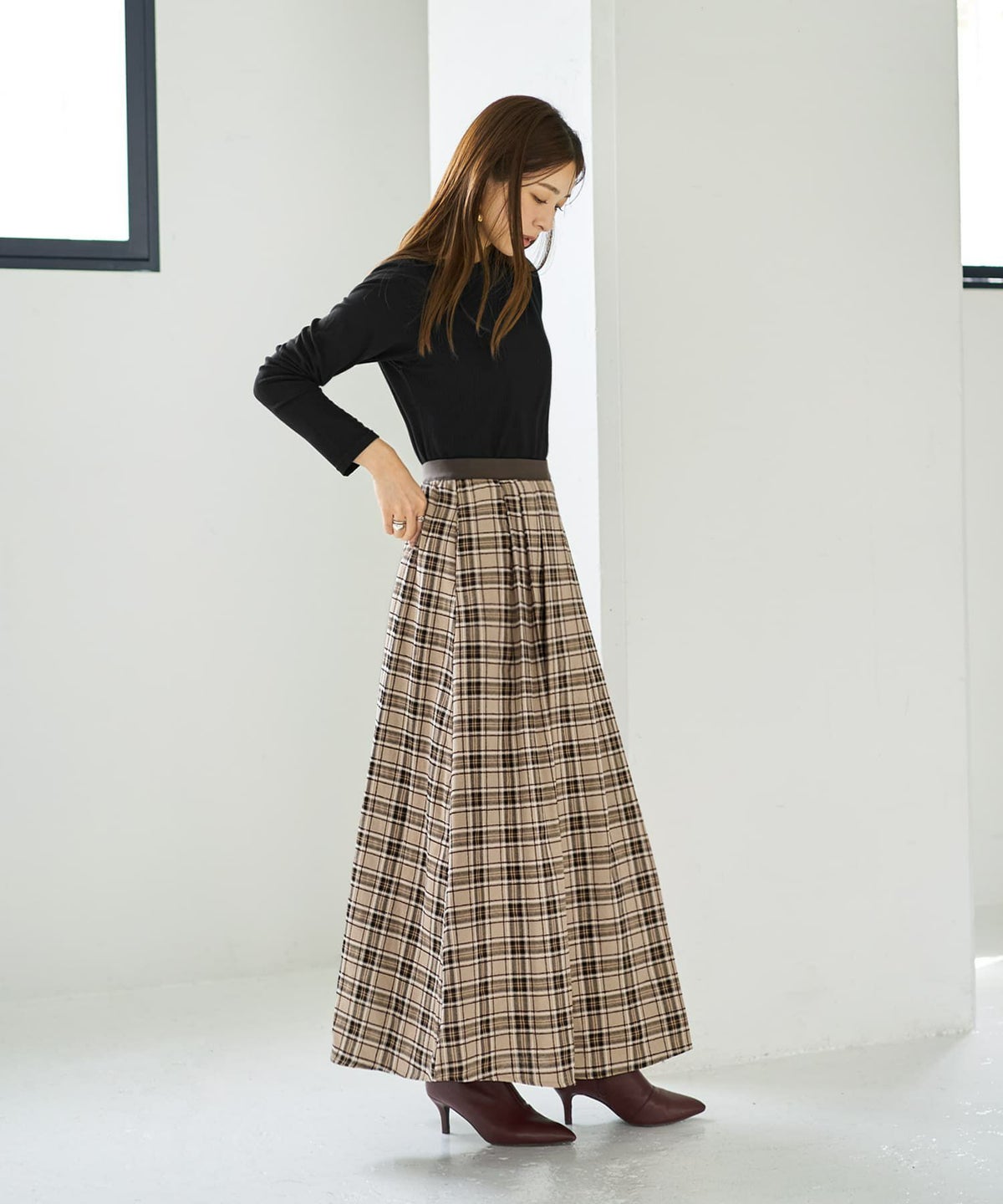 着用イメージ 166cm ベージュミックス 02サイズ