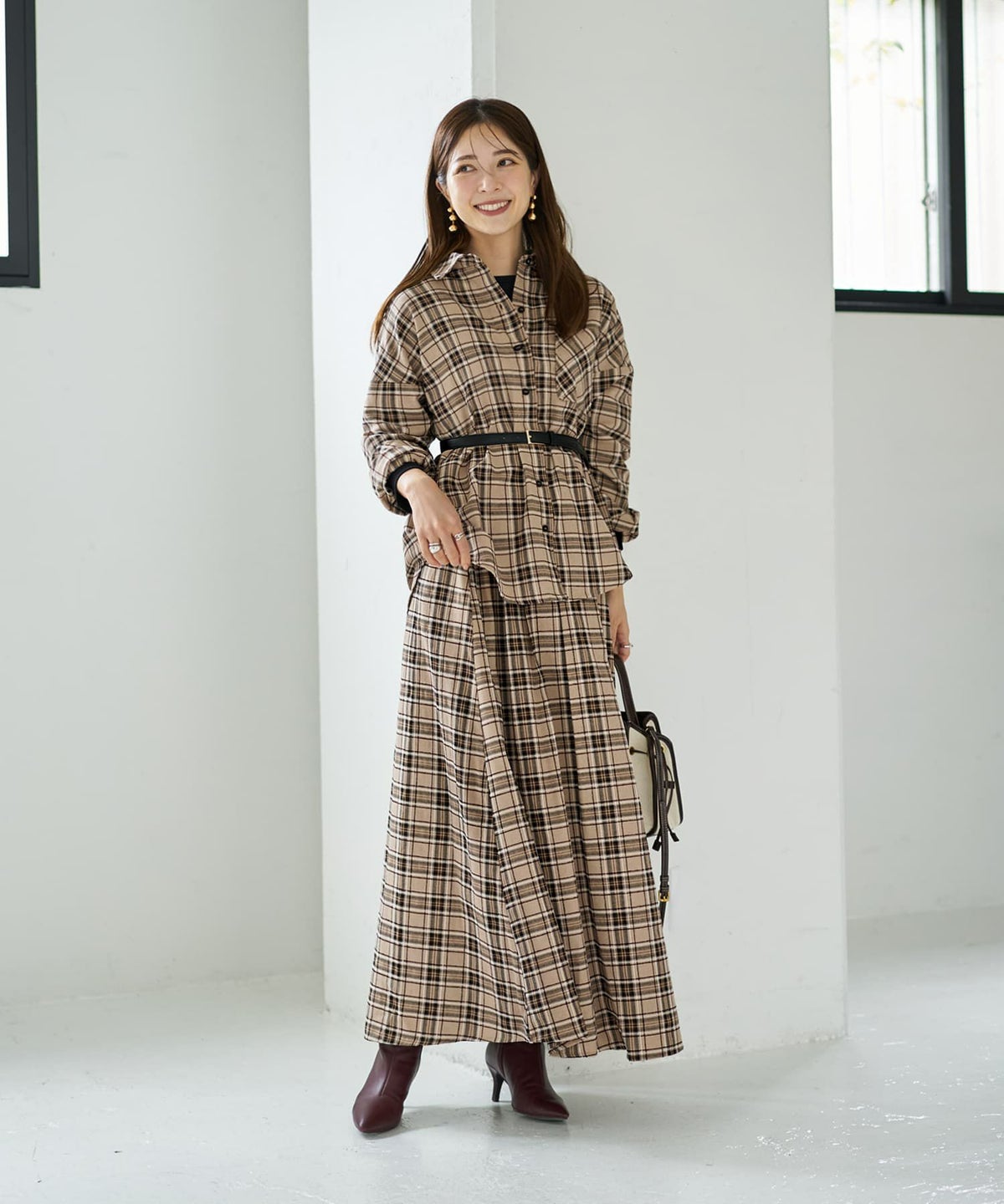 着用イメージ 166cm ベージュミックス 02サイズ