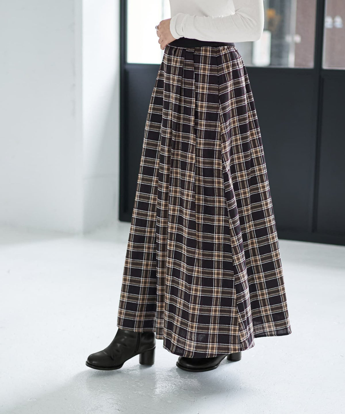 着用イメージ 166cm ブラックミックス 02サイズ