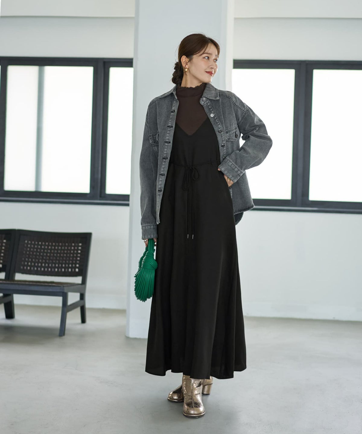 着用イメージ 166cm ブラック 02サイズ