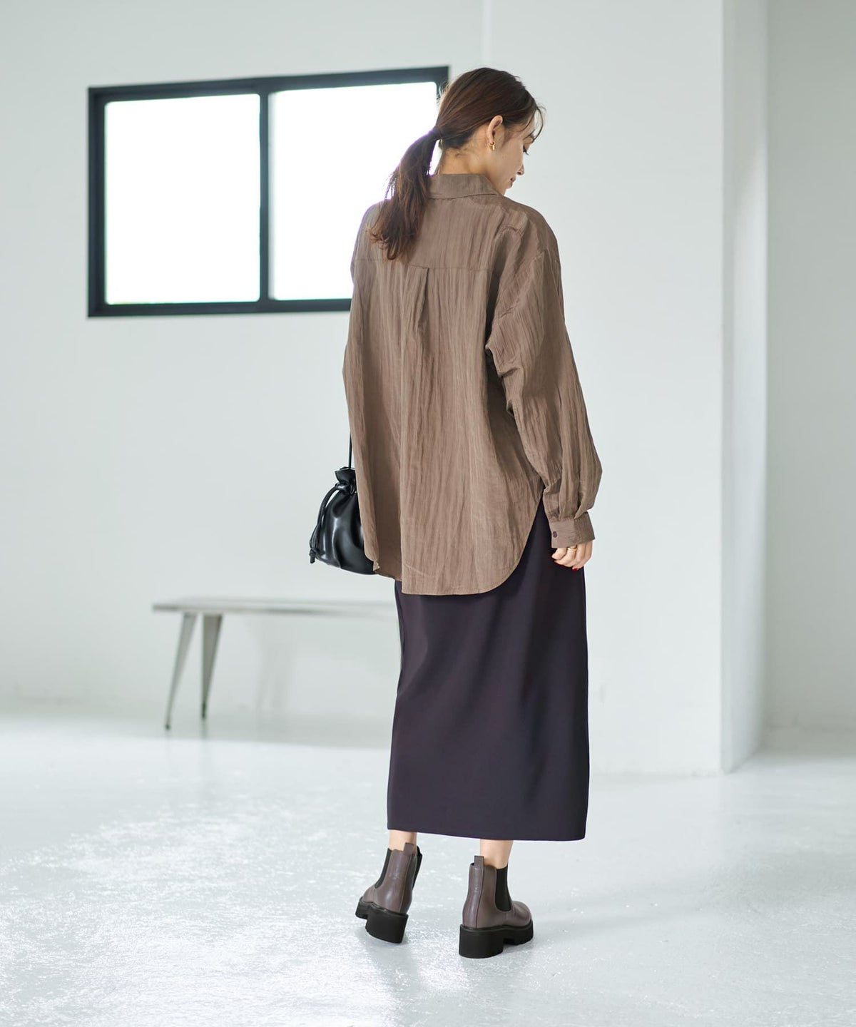 着用イメージ 167cm ブラウン