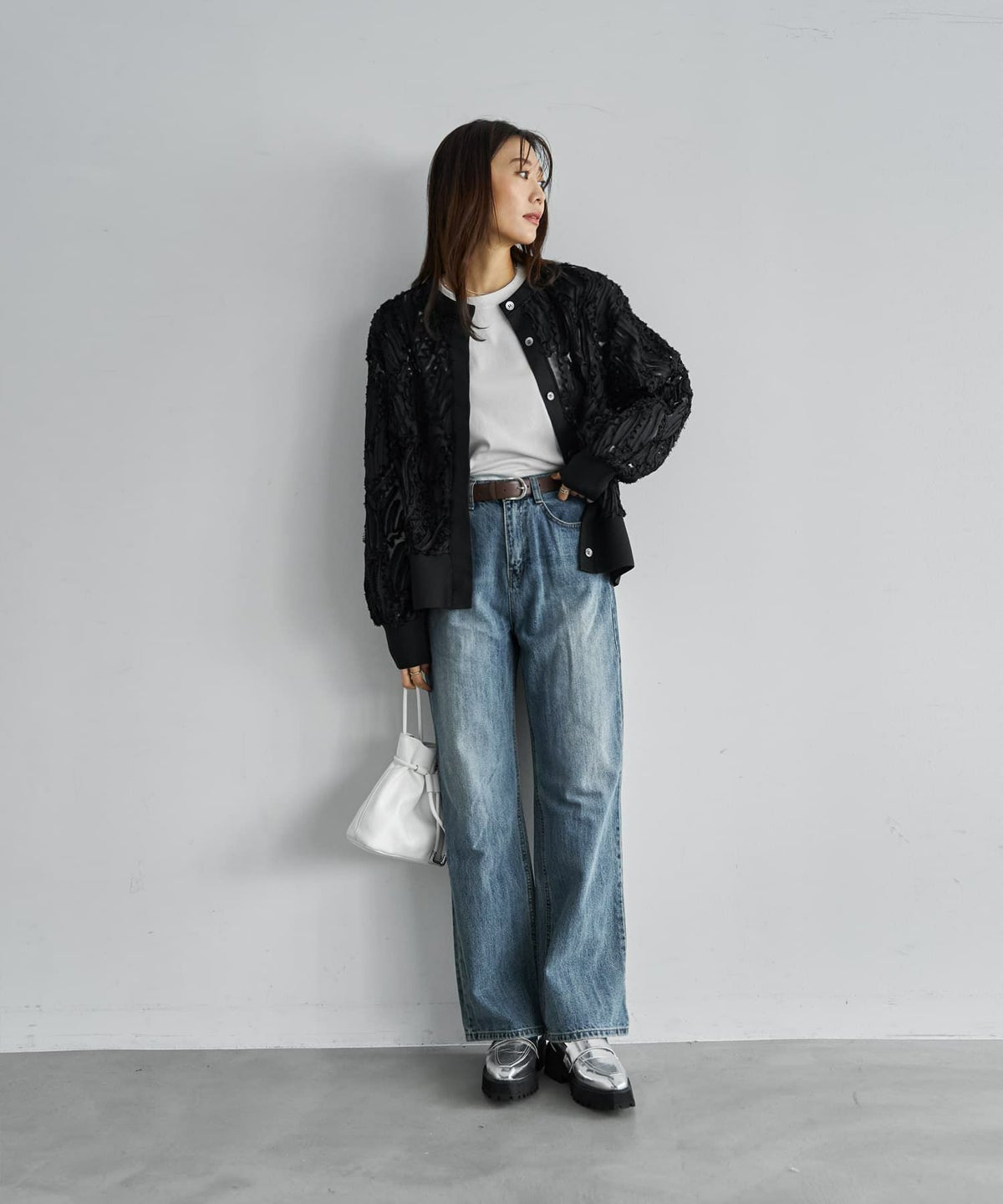 着用イメージ 166cm ブラック