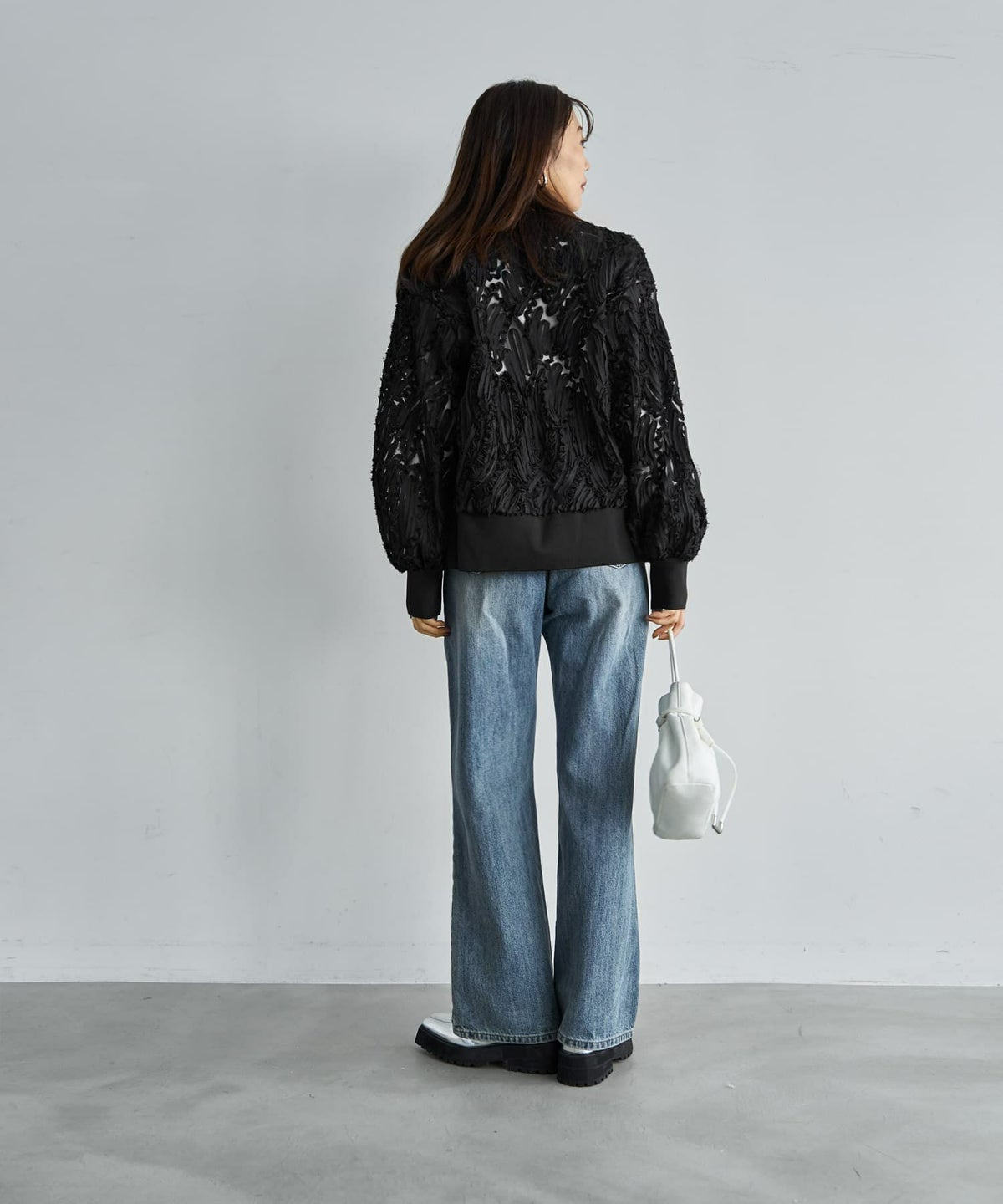 着用イメージ 166cm ブラック