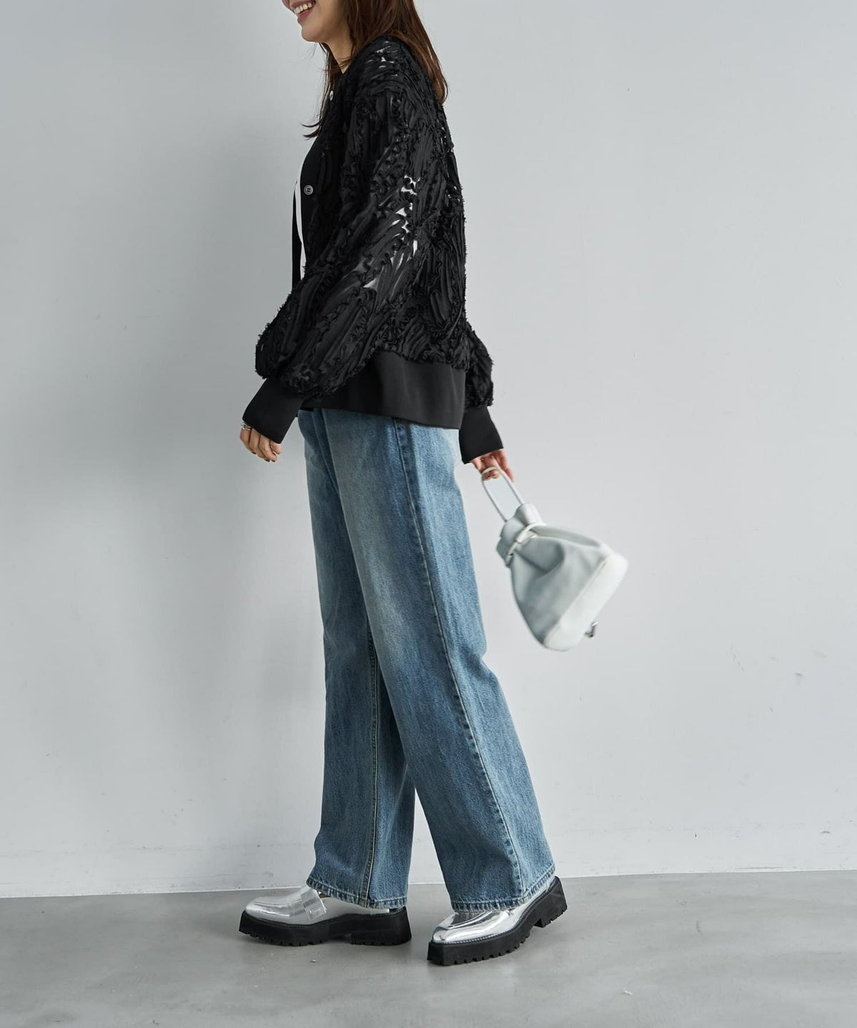 着用イメージ 166cm ブラック