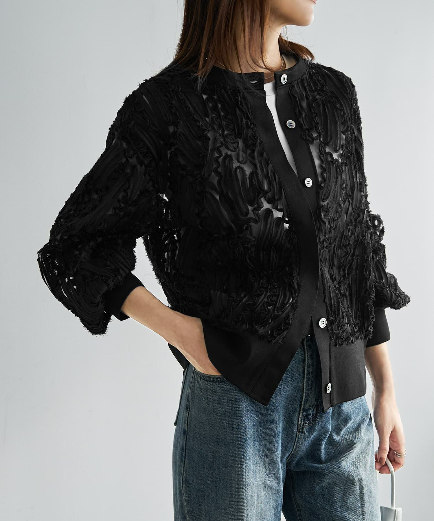 SORIN チュールデコレート カーディガン SORIN（ソリン ）の「Tulle Decorated Cardigan/チュールデコレート