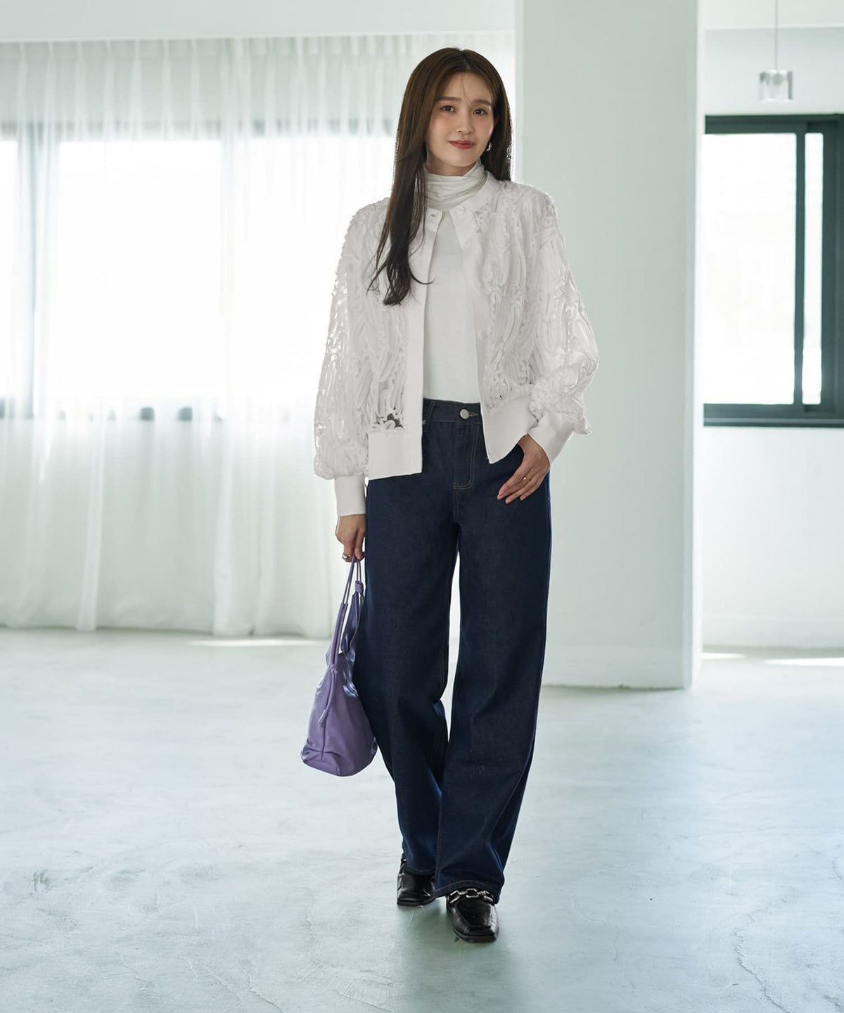 着用イメージ 166cm ホワイト