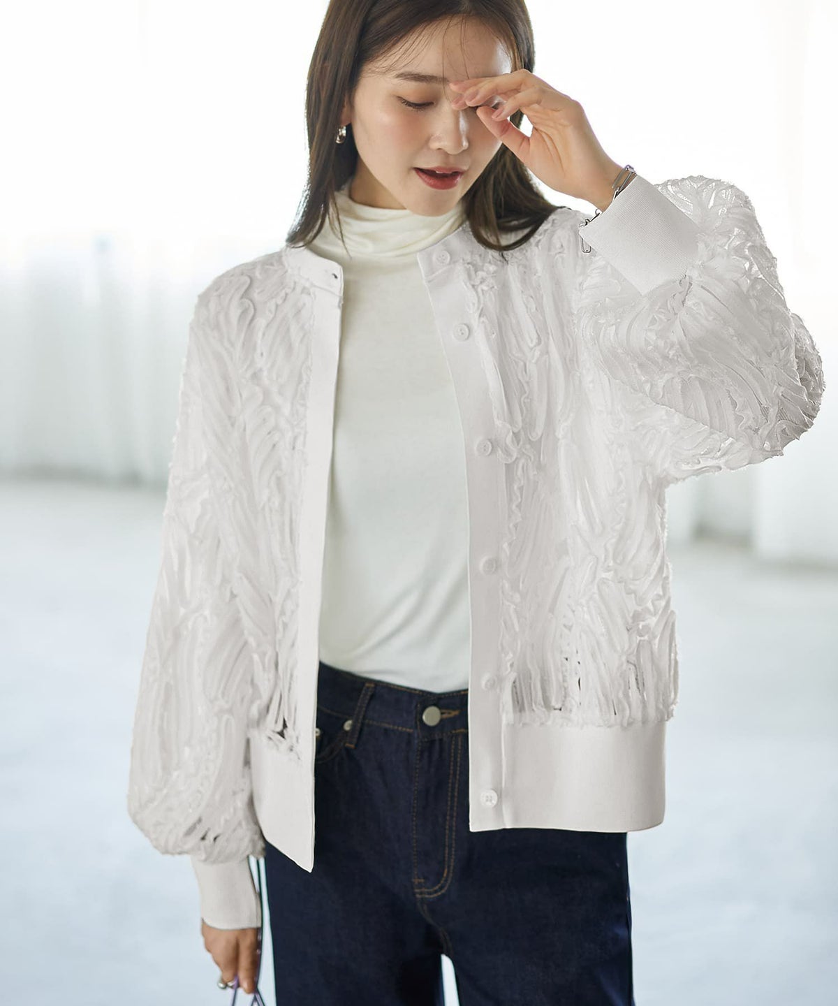 着用イメージ 166cm ホワイト