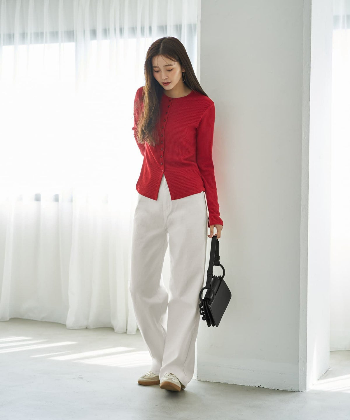 着用イメージ 166cm レッド