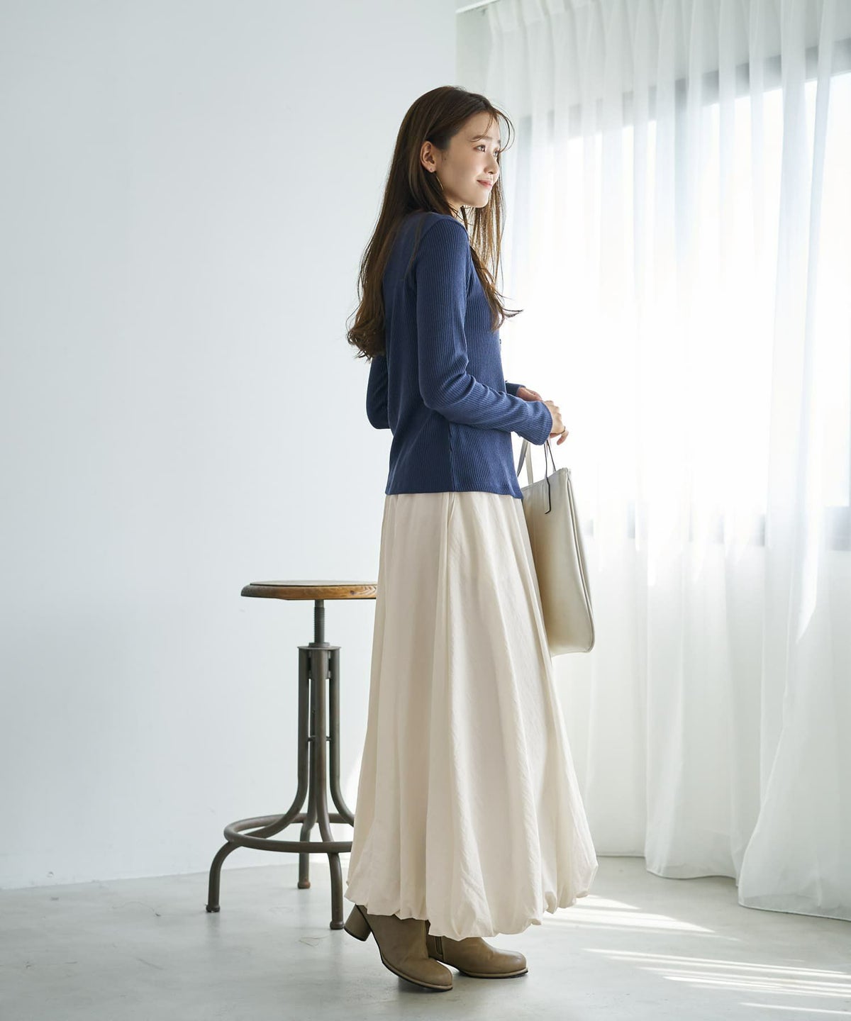 着用イメージ 166cm ネイビー