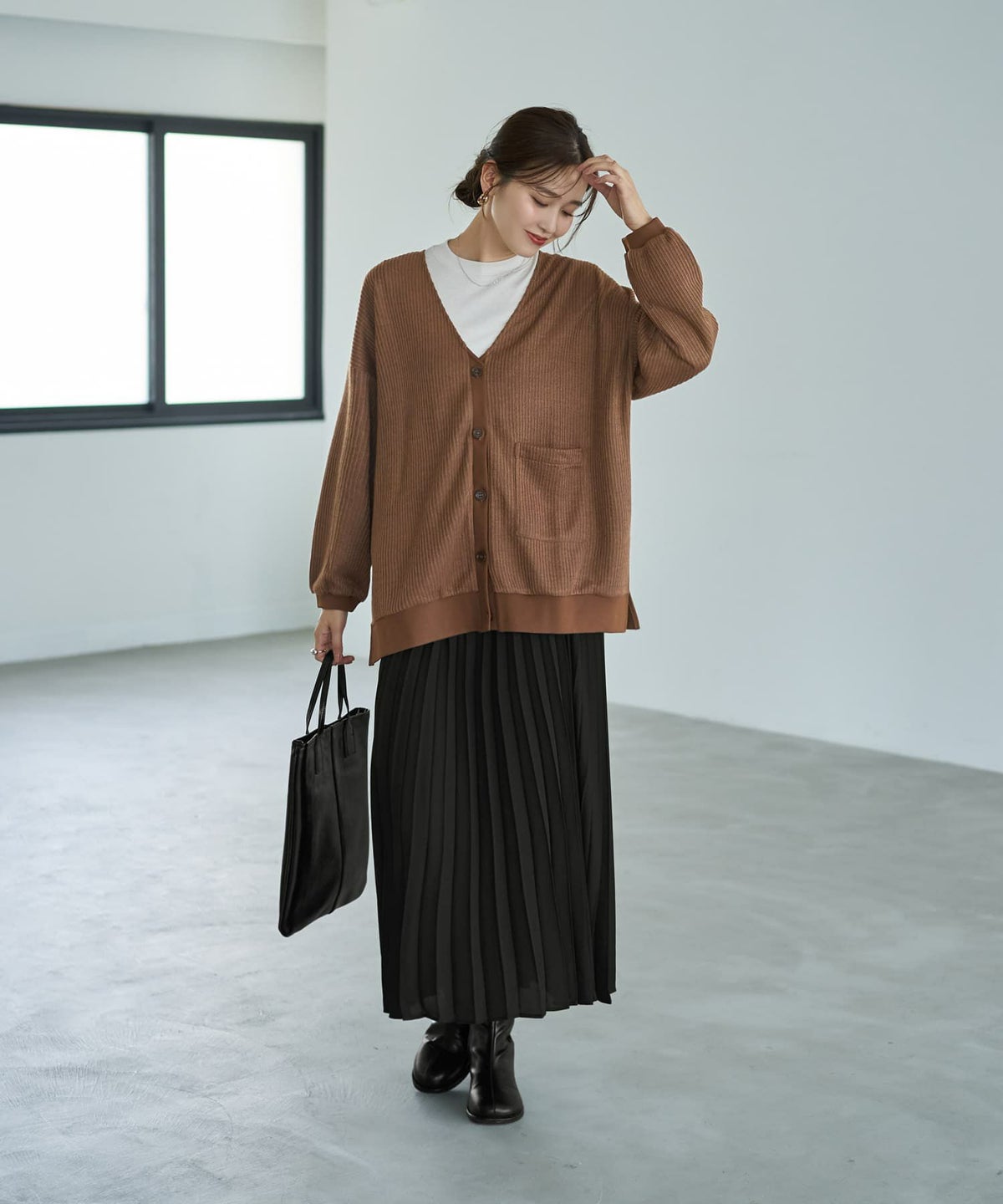 着用イメージ 166cm ブラウン 