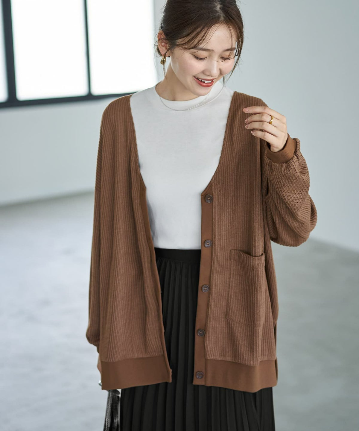 着用イメージ 166cm ブラウン