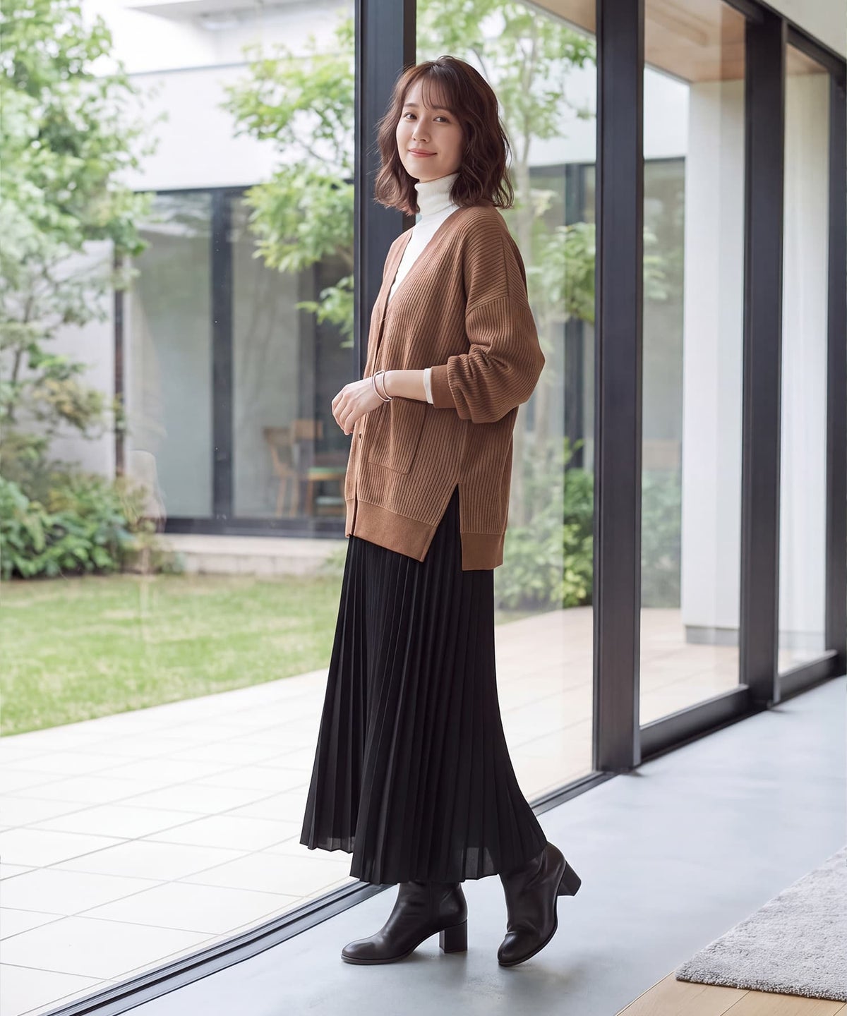 着用イメージ 163cm ブラウン