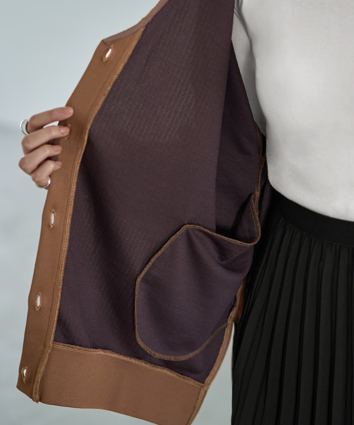 着用イメージ 166cm ブラウン