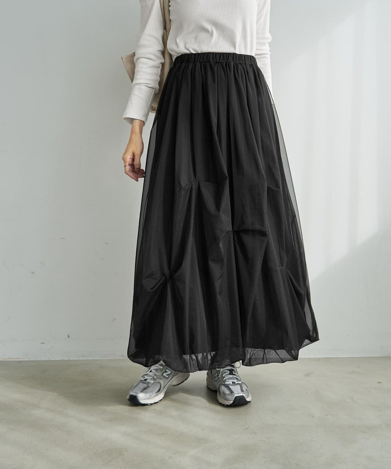 LUXE】タックチュールバルーンスカート | おしゃれな大人レディース 