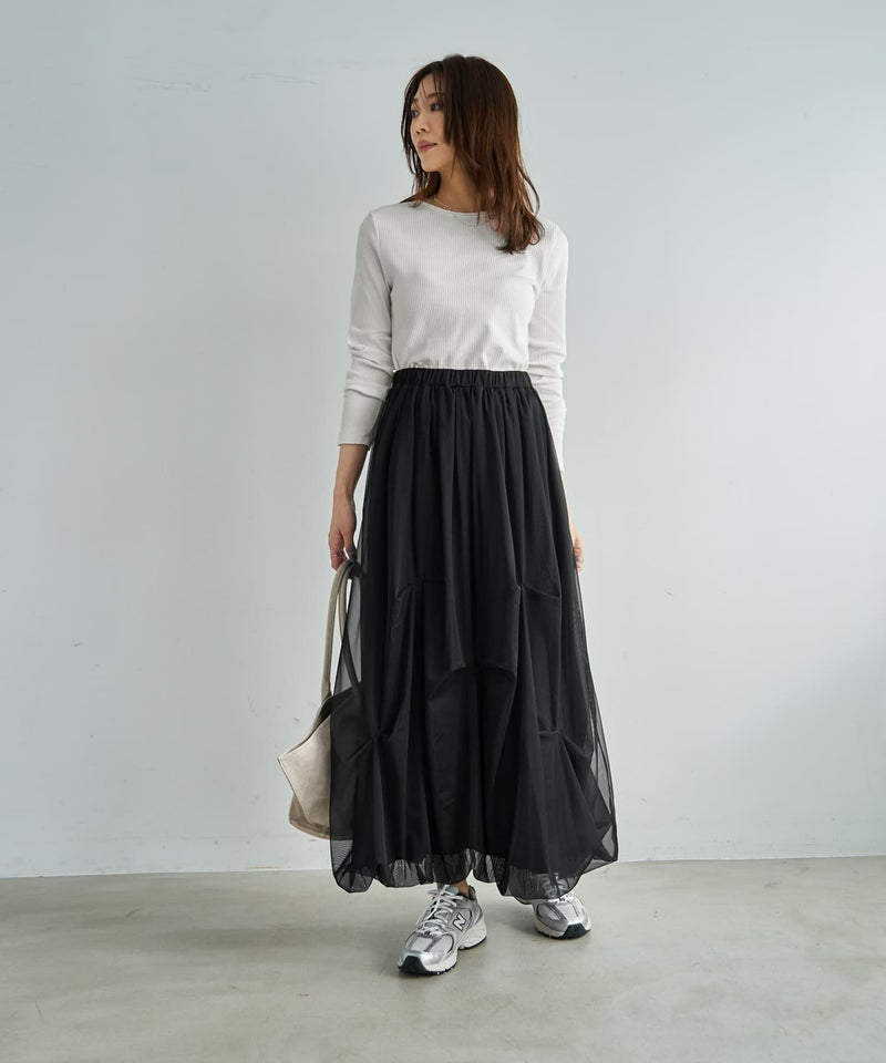 LUXE】タックチュールバルーンスカート | おしゃれな大人レディース 
