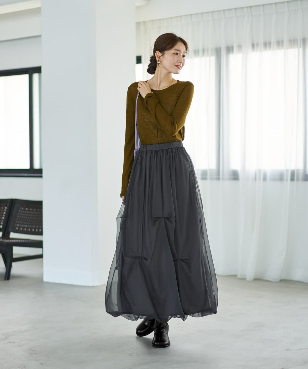 着用イメージ 166cm チャコール 02サイズ