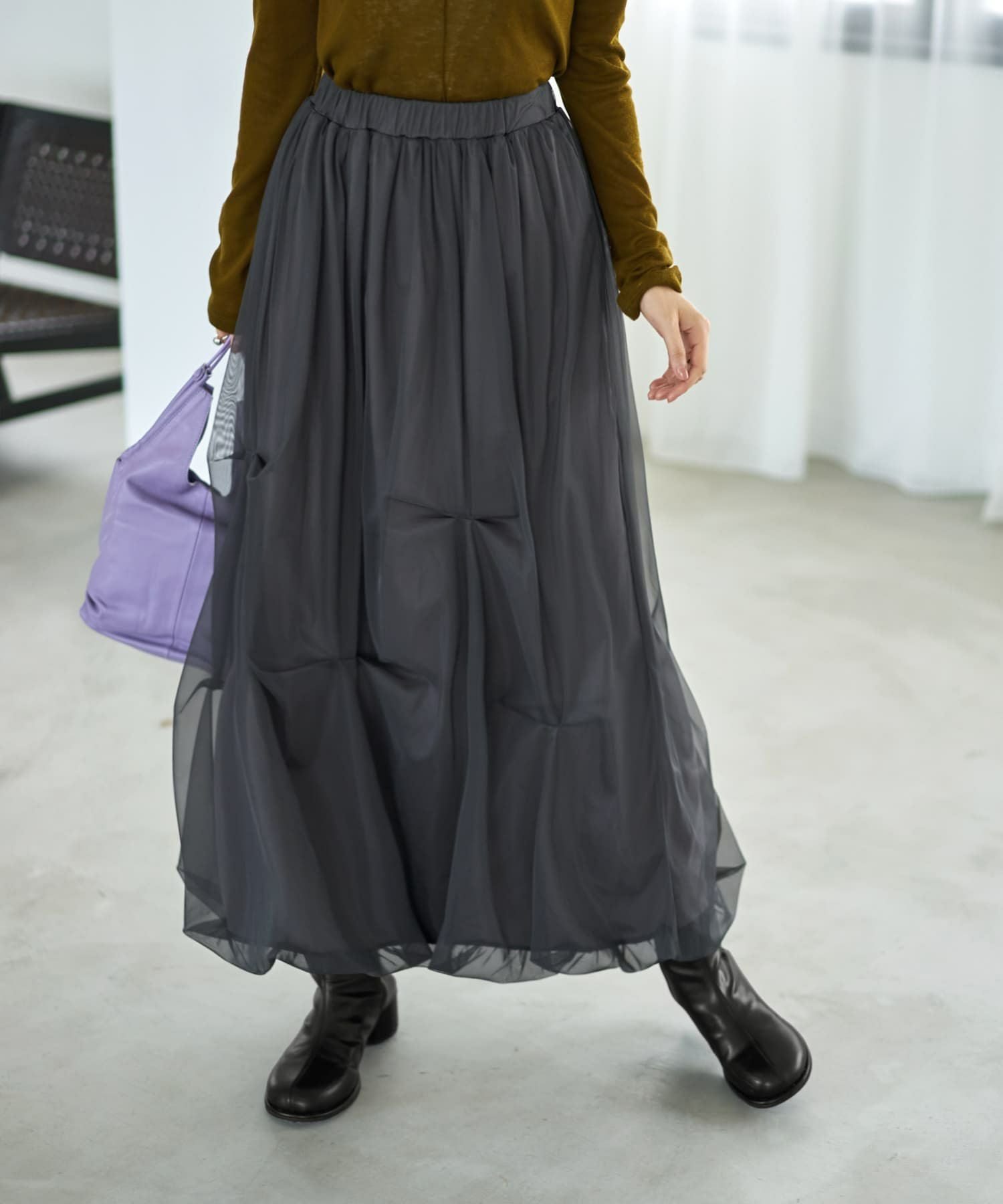 LUXE】タックチュールバルーンスカート | おしゃれな大人レディース