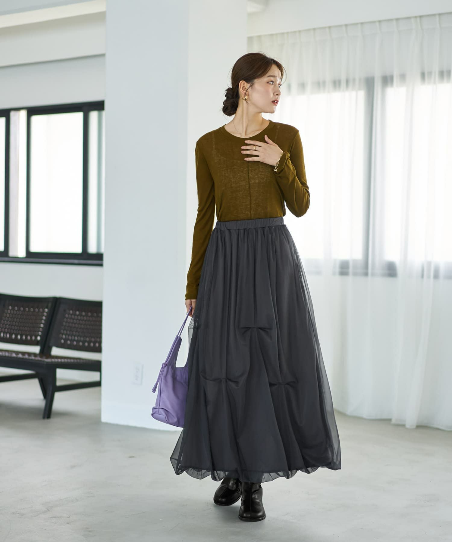 LUXE】タックチュールバルーンスカート | おしゃれな大人レディース