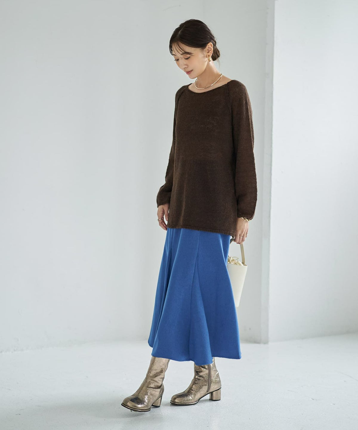 着用イメージ 166cm ブラウン