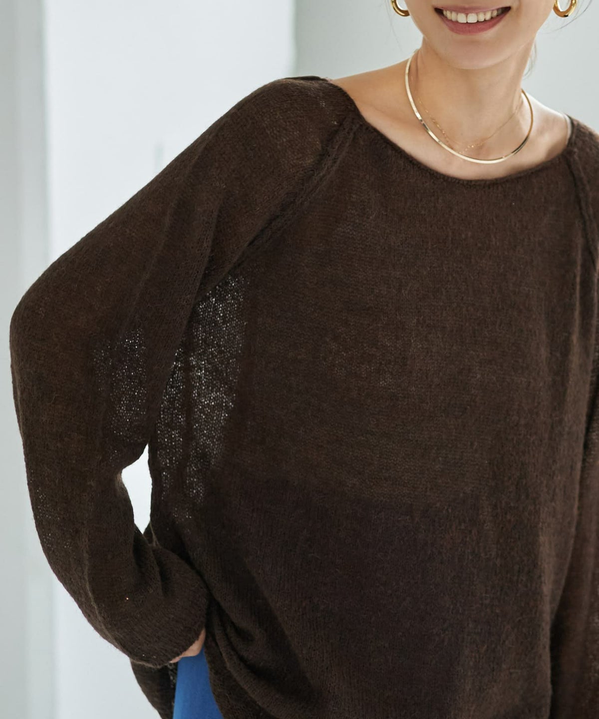 着用イメージ 166cm ブラウン