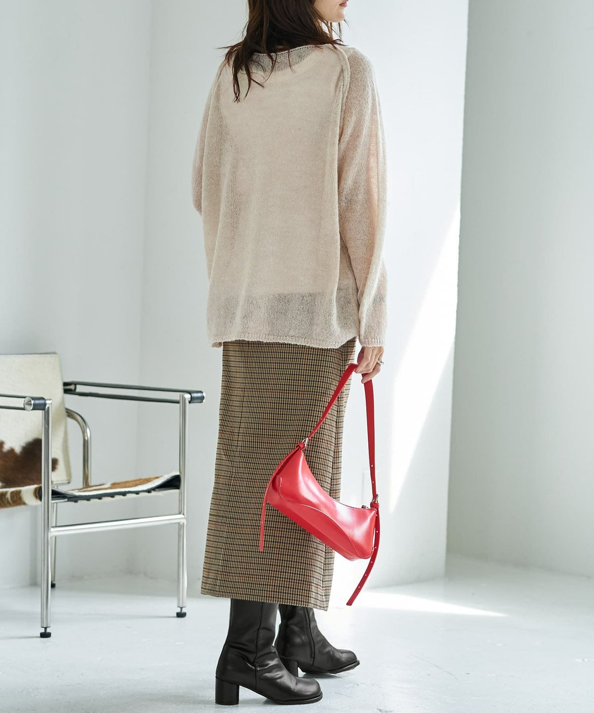 着用イメージ 166cm ライトベージュ