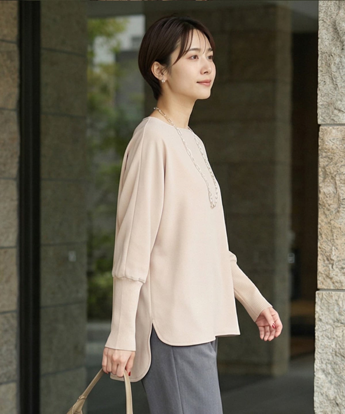 着用イメージ 163cm ピンクベージュ