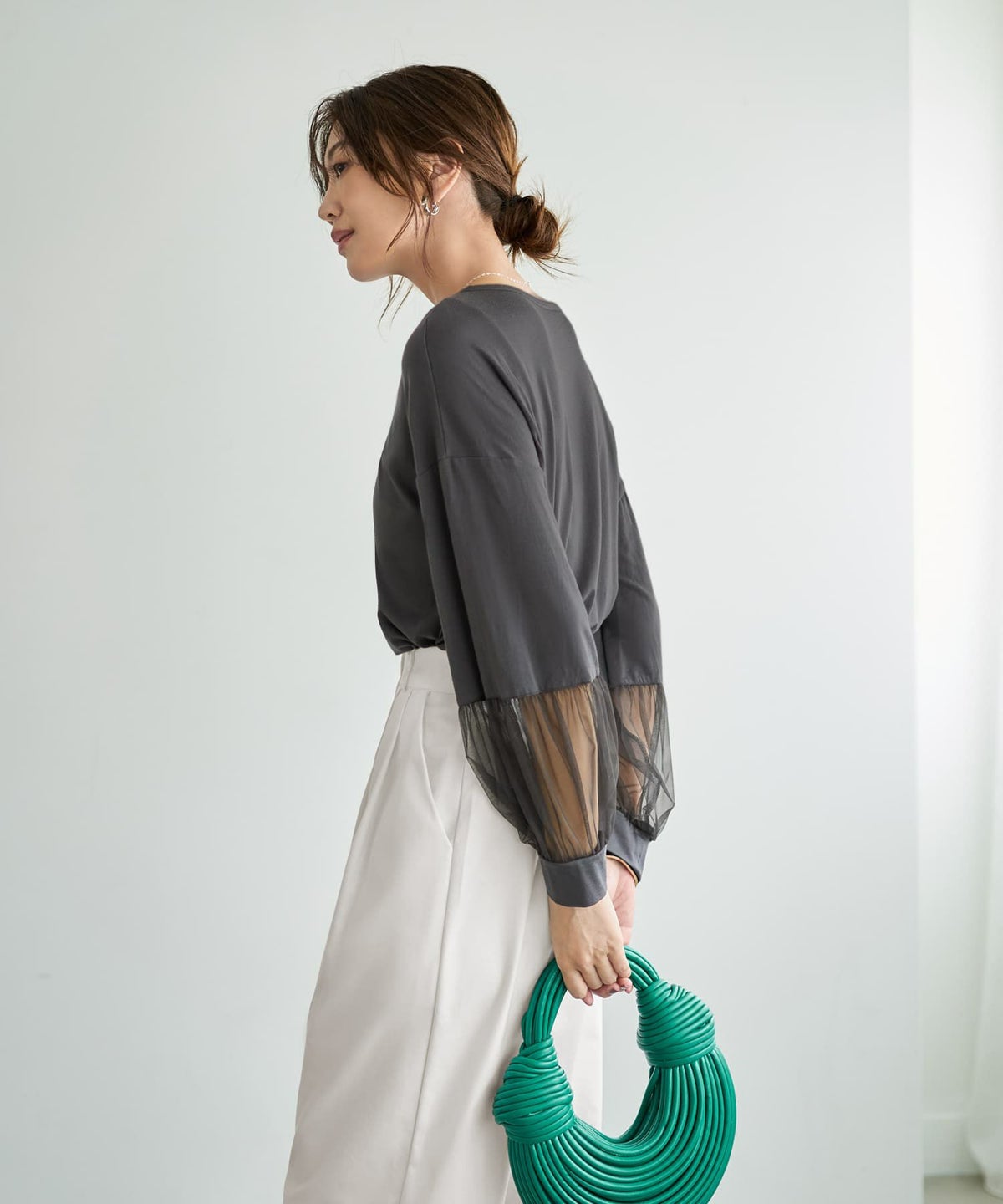 着用イメージ 166cm チャコール