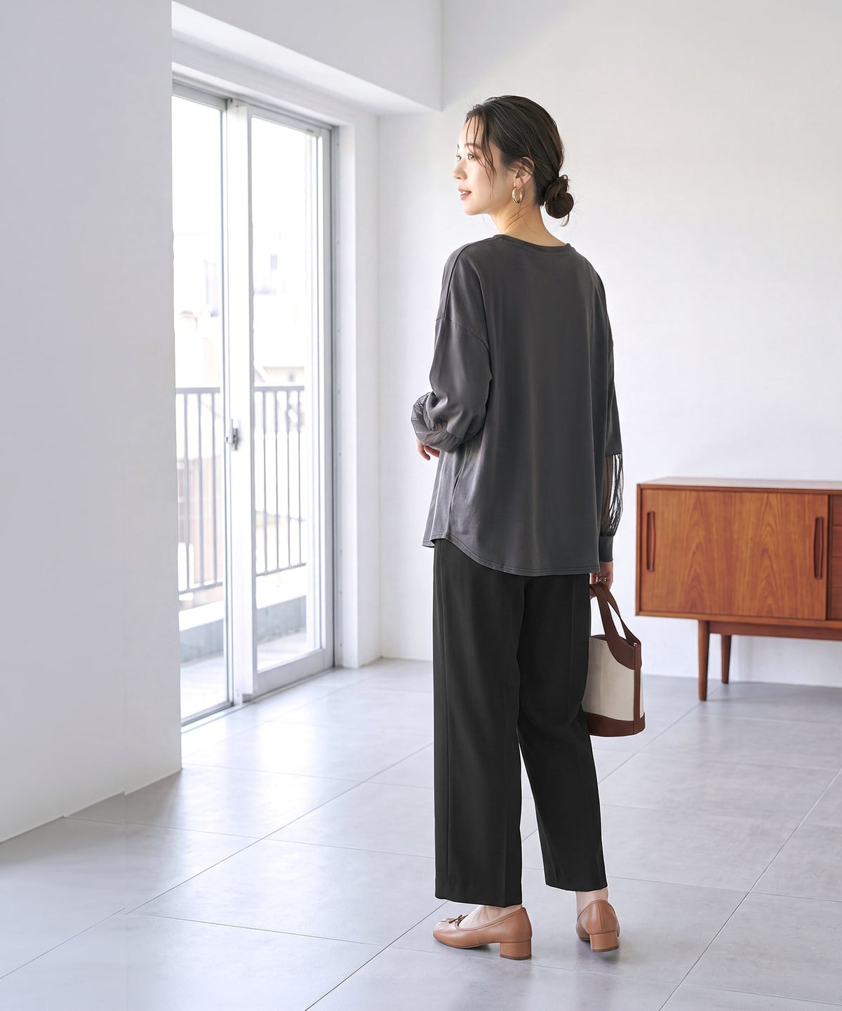 着用イメージ 163cm チャコール