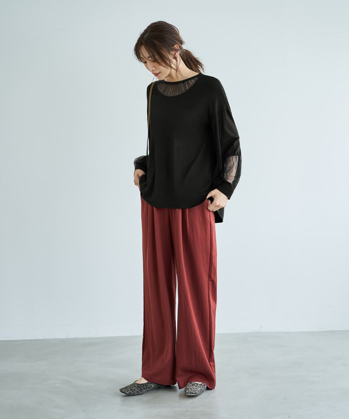 着用イメージ 166cm ブラック