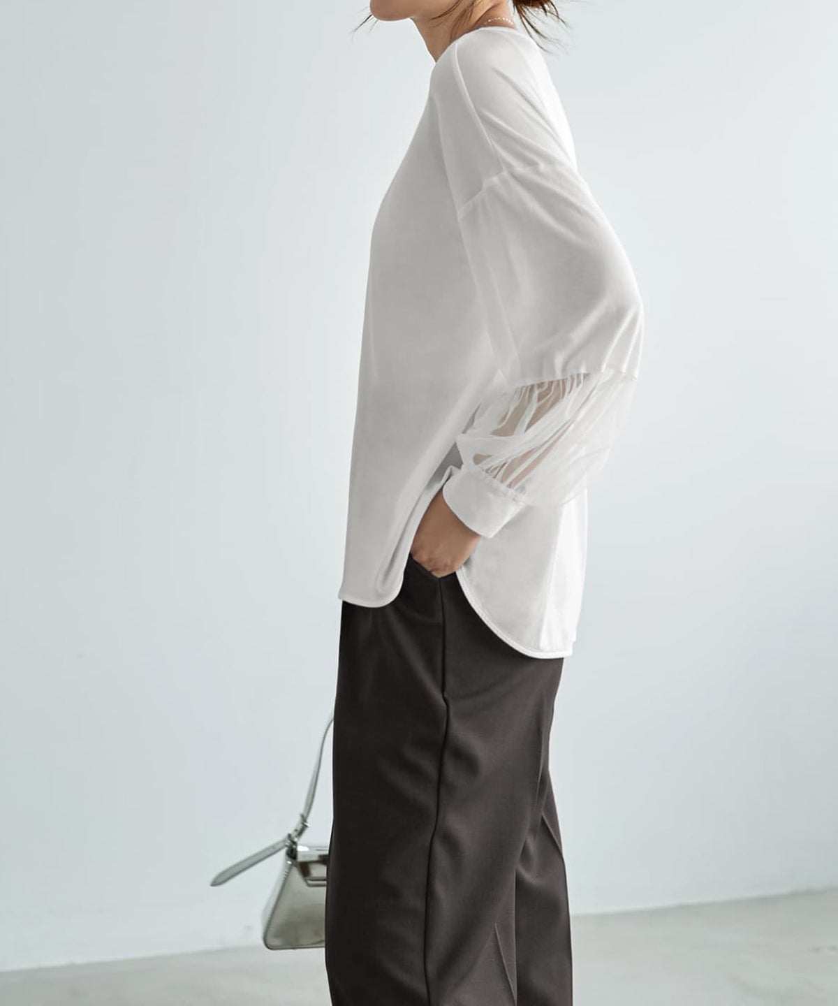 着用イメージ 166cm ホワイト