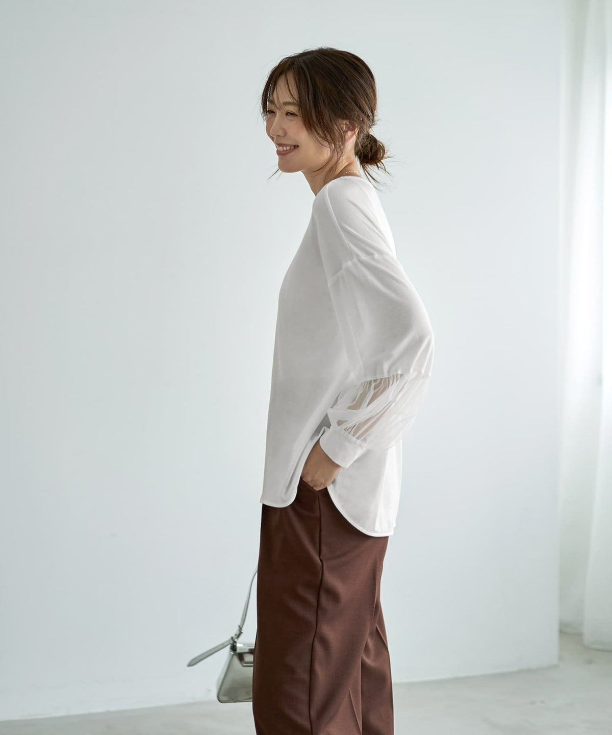 着用イメージ 166cm ホワイト